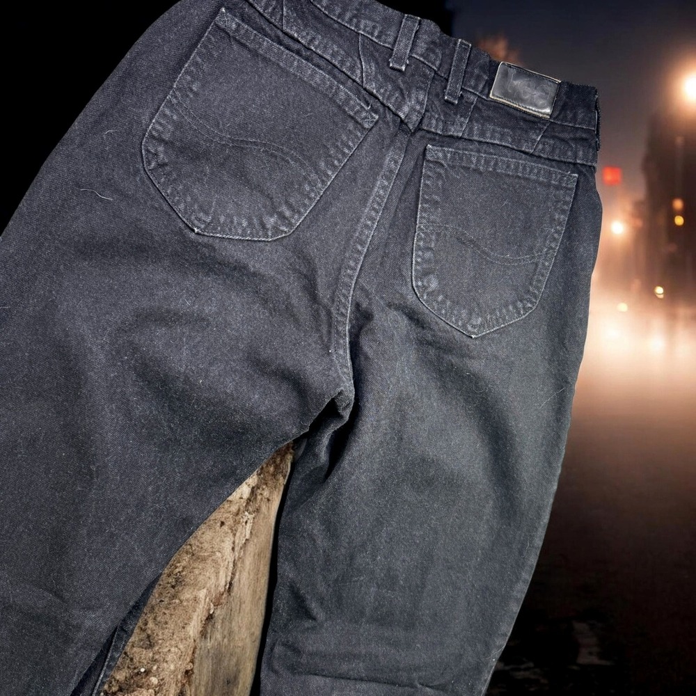 Vintage Lee Jeans Women 10 Med Black High Waisted‎ Tapered Mom Denim Made In USA
